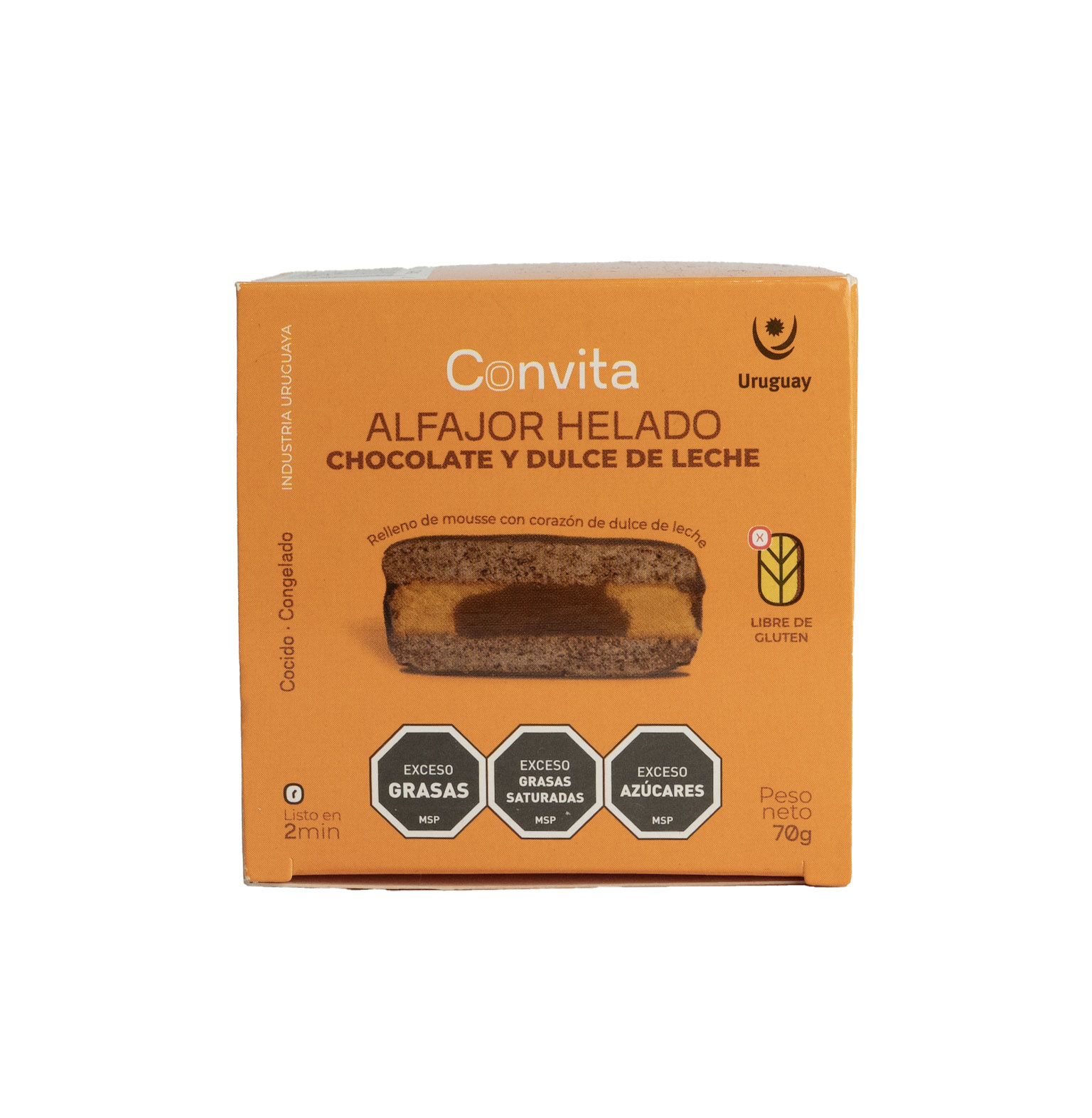 Alfajor Helado Chocolate y Dulce de Leche Convita
